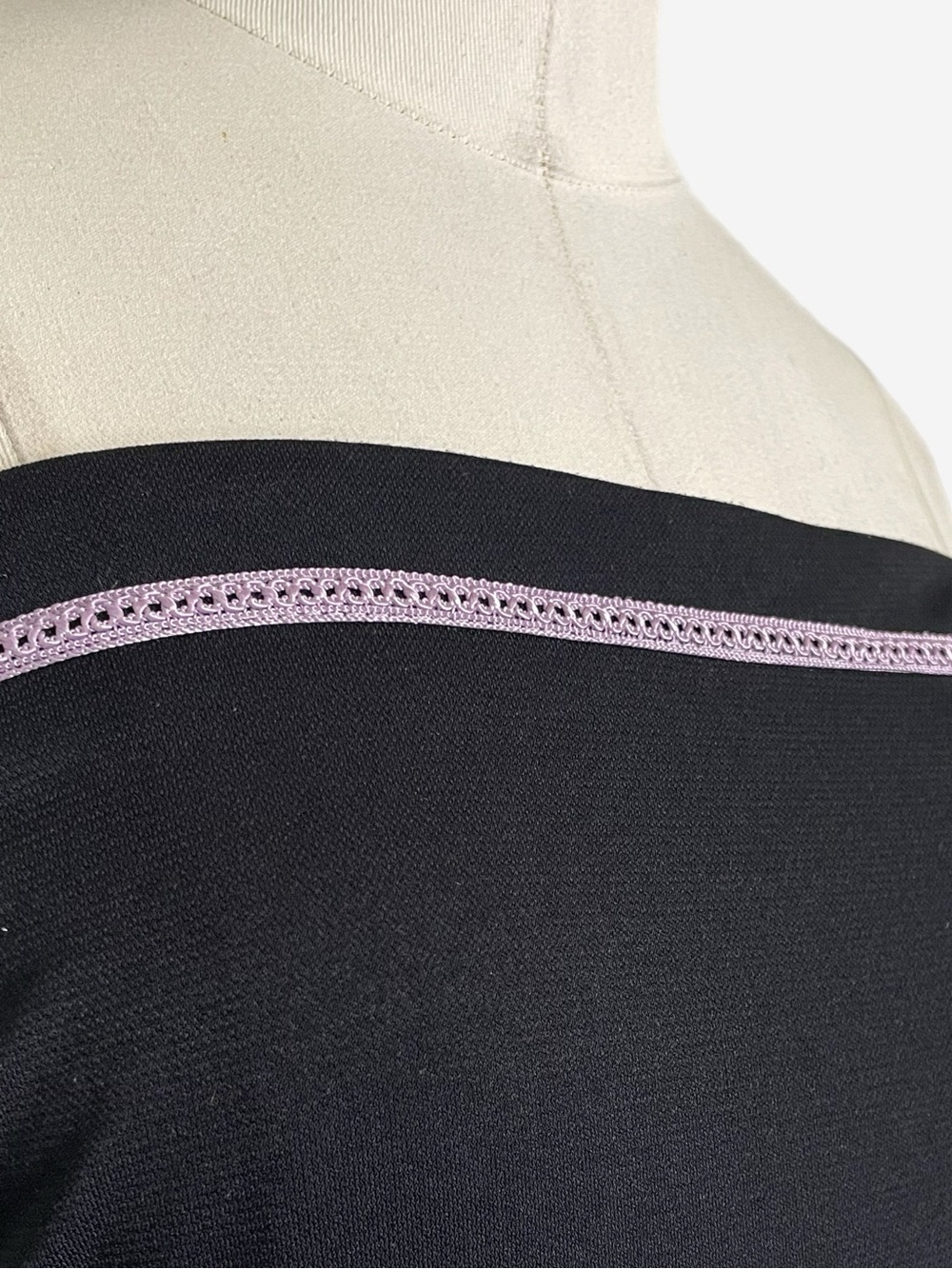 Vintage Y2K Byer Too! Black strapless purple ribbon asymmetric midi dress S/M - Picture 3 of 11